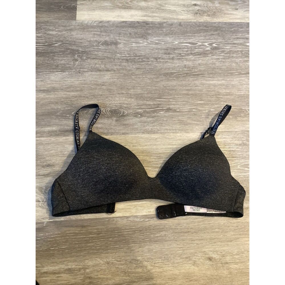 Victoria Secret Wear Everywhere Lightly Lined Bra Heather Black Bra 34C